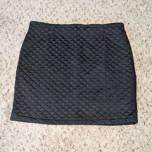 Francesca's Collections Black Quilted Mini Skirt